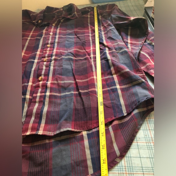 Stoneriver Outfitters Shirt Plaid Mens Large Button Down Purple Blue Long Sleeve - Picture 3 of 6